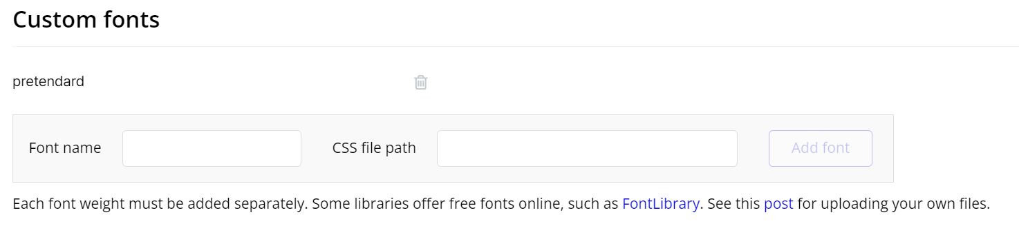 Custom fonts